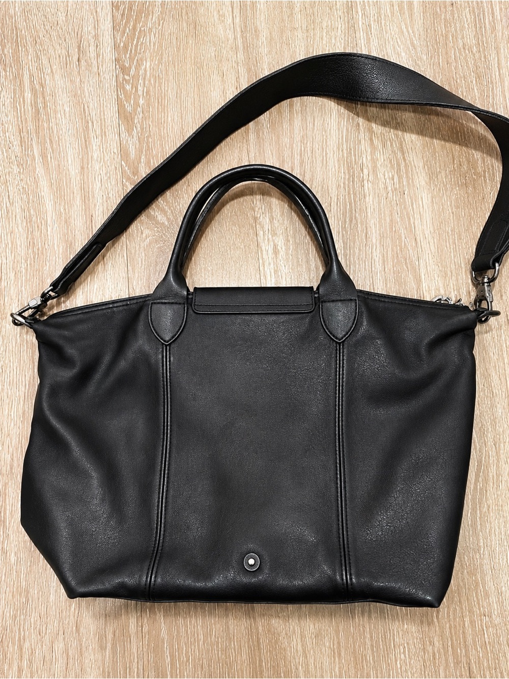 Longchamp Le Pliage Cuir in Black Leather - Picture 3 of 4